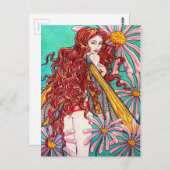 "Flower Nymph" Briefkaart (Voorkant / Achterkant)