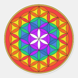 Flower of Life Chakra4.png Ronde Sticker