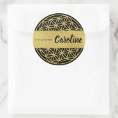 Flower of life gepersonaliseerde stickers goud & z (Tas)