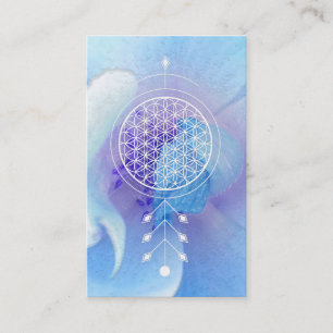 *~* Flower of Life Roos Sacred Geometry Yoga Reiki Visitekaartje