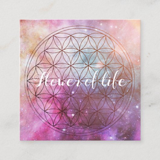 Flower of life vierkante visitekaartje (Voorkant)