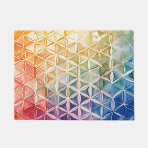 Flower of Life - Waterverf schilderij Deurmat