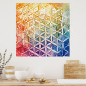 Flower of Life - Waterverf schilderij Poster (Keuken)