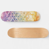 Flower of Life - Waterverf schilderij Skateboard (Horizontaal)
