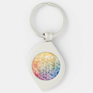 Flower of Life - Waterverf schilderij Sleutelhanger