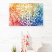 Flower of Life - Waterverf schilderij Spandoek (Insitu)