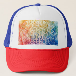 Flower of Life - Waterverf schilderij Trucker Pet