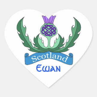 "Flower of Scotland' Heart Sticker