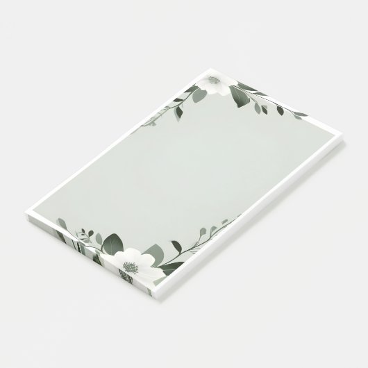 Flower Overlay Border in Sage Green Post-it® Notes (Schuin)