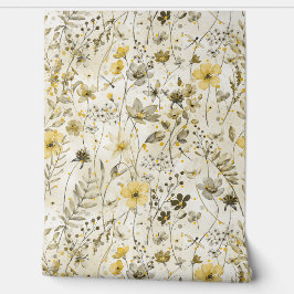 FLOWER PARADISE / yellow khaki mood Behang