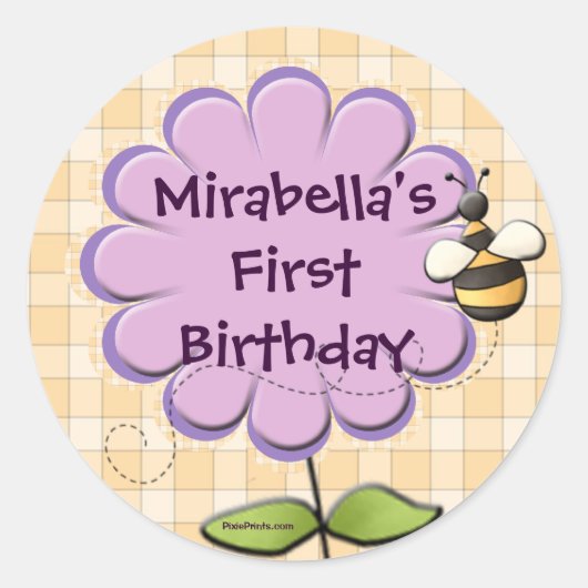 Flower Patch Bee Sticker (Voorkant)