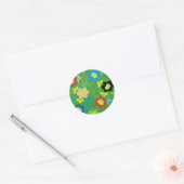 flower pattern ronde sticker (Envelop)