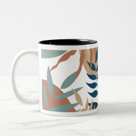 flower pattern tweekleurige koffiemok (Links)