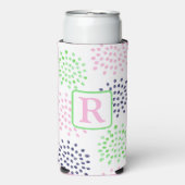 Flower Pattern Waterverf Monogram Roze Navy Groen (Seltzer Voorkant)