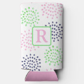 Flower Pattern Waterverf Monogram Roze Navy Groen (Achterkant)