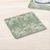Flower Pattern, William Morris Vierkante Kartonnen Onderzetter (Schuin)