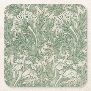 Flower Pattern, William Morris Vierkante Kartonnen Onderzetter