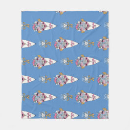 Flower & Perfume Bouquet Bundle on blue Fleece Deken