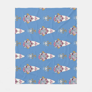 Flower & Perfume Bouquet Bundle on blue Fleece Deken