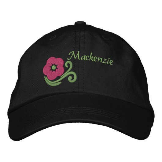 Flower Personalized Embroidered Baseball Hat Geborduurde Pet (Voorkant)