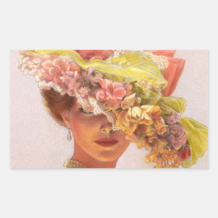 Flower Pet Victoriaans Lady Oval Stickers