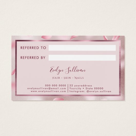 Flower Petals Faux Foil Carte de référence (Dos)