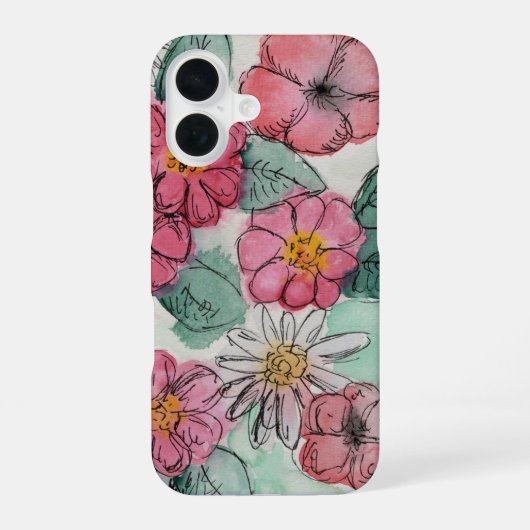 Flower Phone Case iPhone 16 Hoesje (Achterkant)