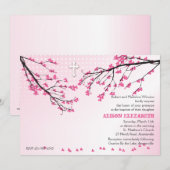 Flower Pink Branches Invitation (Devant / Derrière)