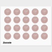 Flower Pink Wedding Ronde Sticker (Vel)