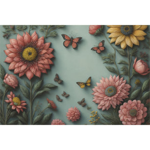 Flower poem postcard 5 geblinddoekte paper tissuepapier