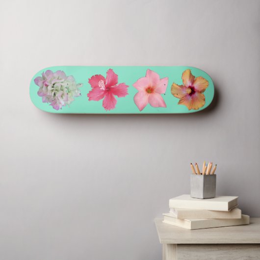Flower Power 1 Skateboard (Muurkunst (Horizontaal))