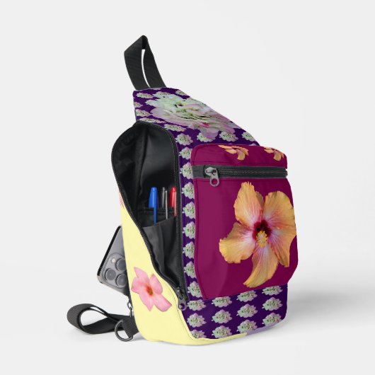 Flower Power 2 Print Cut Sew Bag Sling Bag (Open)