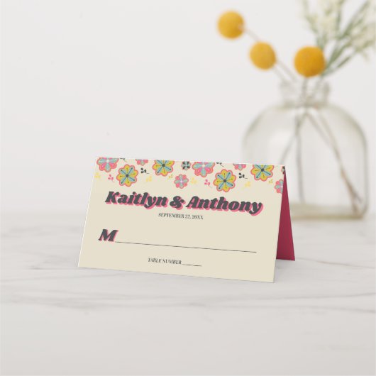 Flower Power 70's Retro Mooie Trouwfeest (Voorkant)