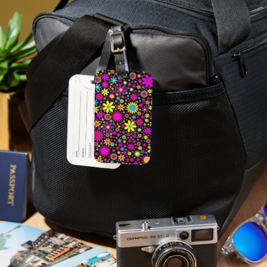 Flower Power Bagagelabel (Voorkant & Achterkant)