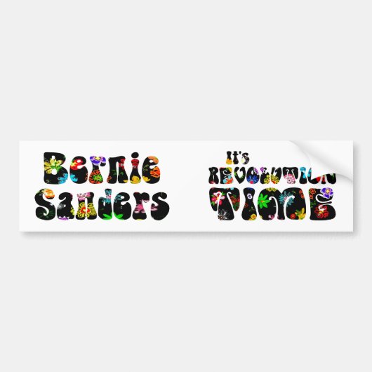 Flower Power Bernie Sanders 2016 Bumpersticker (Voorkant)