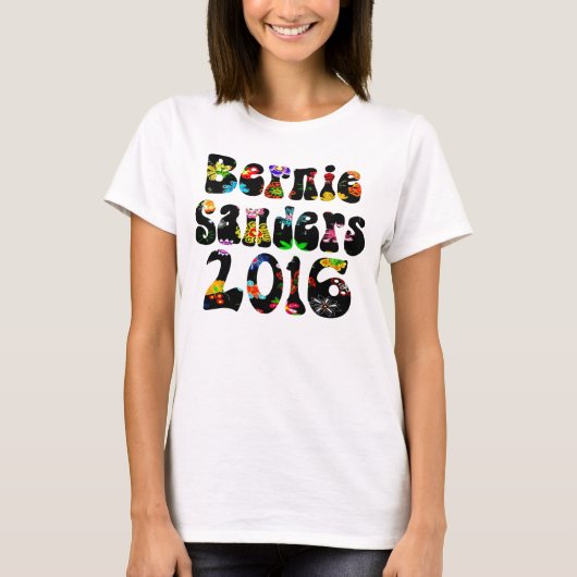 Flower Power Bernie Sanders 2016 T-shirt (Voorkant)