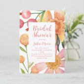 Flower Power Bruids bruiloft douche uitnodiging (Staand voorkant)