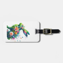 Flower Power Bunny Rabbit Bagagelabel