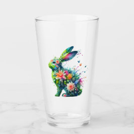 Flower Power Bunny Rabbit Glas