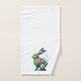 Flower Power Bunny Rabbit Handdoek