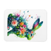 Flower Power Bunny Rabbit Magneet (Horizontaal)