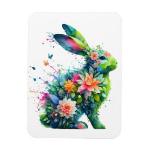 Flower Power Bunny Rabbit Magneet