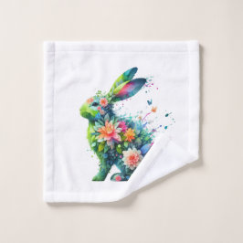 Flower Power Bunny Rabbit Washandje