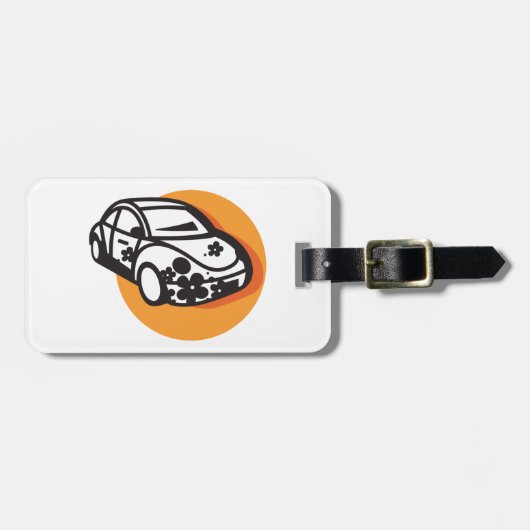 Flower Power Car Schattigee Hippie-stijl Bagagelabel (Voorkant horizontaal)