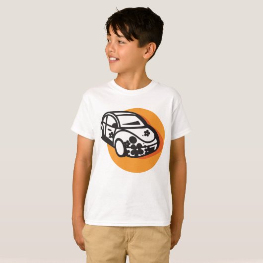 Flower Power Car Schattigee Hippie-stijl T-shirt (Voorkant volledig)