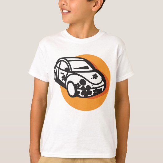 Flower Power Car Schattigee Hippie-stijl T-shirt (Voorkant)