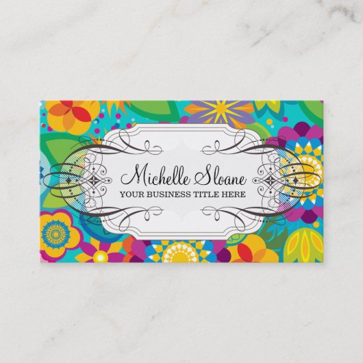 Flower Power Chic-Visitekaartje Visitekaartje (Voorkant)