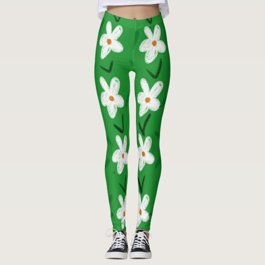 FLOWER POWER 'DAISY' YOGA PANTS LEGGINGS (Devant)