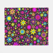 Flower Power Fleece Deken (Voorkant (Horizontaal))