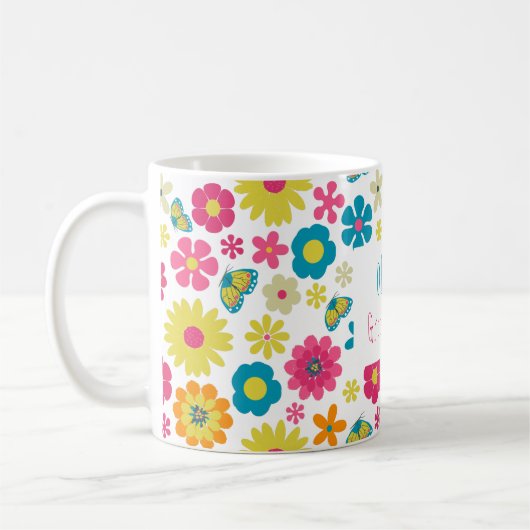 Flower Power Groovy Lady Coffee-Mok Koffiemok (Links)